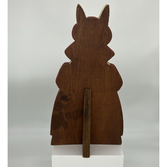 Vtg 80s Hand Painted Wooden Rabbit Bunny Figure Kitschy Folk Art Cottage Prim - Picture 7 of 11